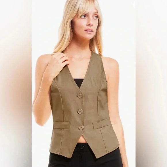 🖤Design by Olivia Dressy Casual Versatile Racerback Vest Tuxedo Suit Waistcoat - Picture 1 of 10